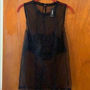Express black lace top